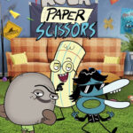 alt text: Promotional poster for the Rock Paper Scissors Nickelodeon show featuring the main characters