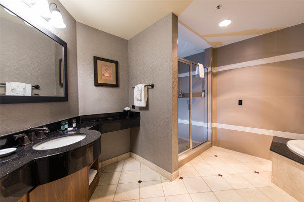 King Suite Bathroom with Modern Design at Cherokee Hard Rock Hotel