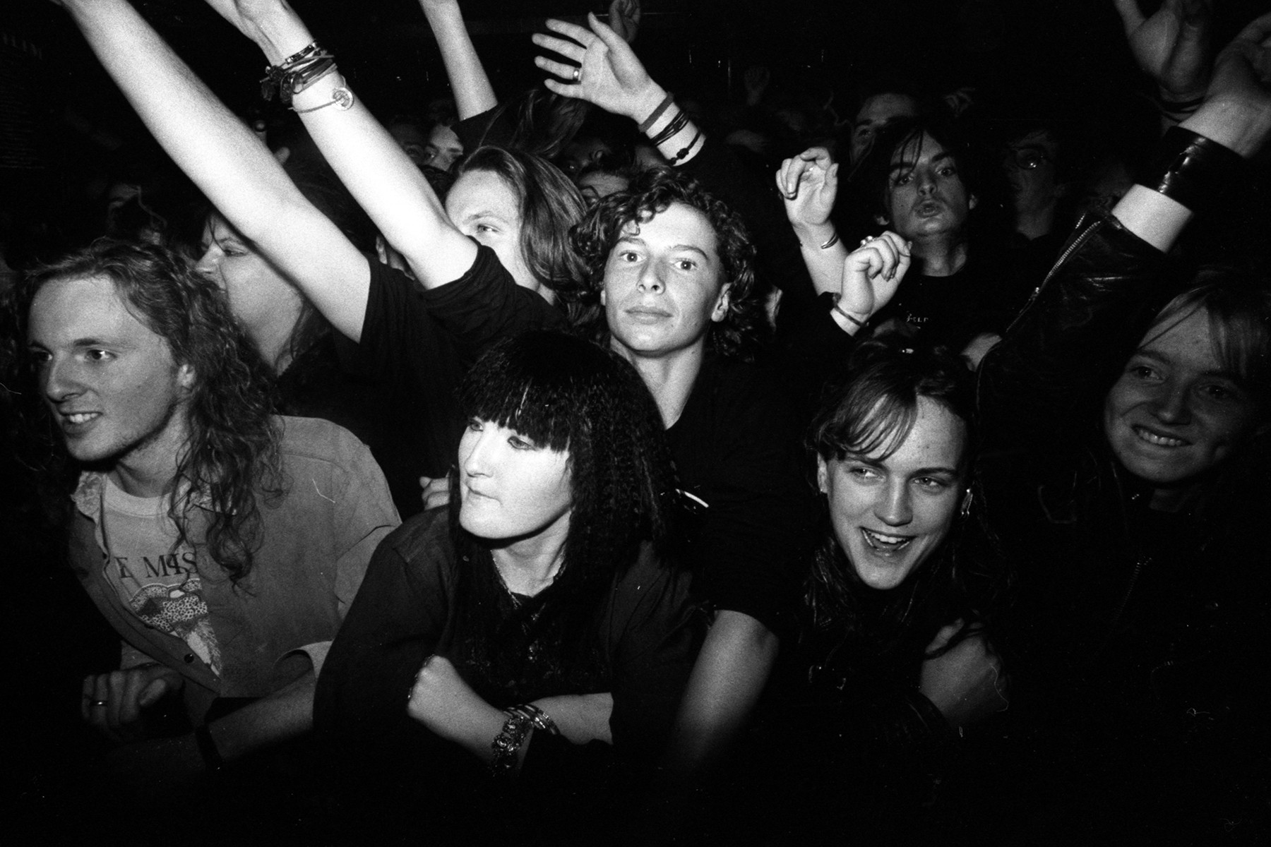 Fans of Goth Rock band Fields Of The Nephilim, London, September 1990. (Photo by Martyn Goodacre/Getty Images)