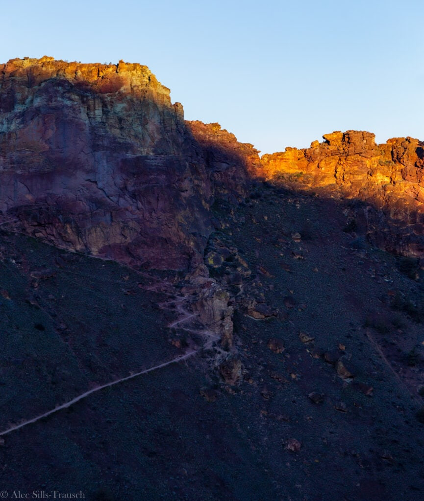 Switchbacks leading up the ridge