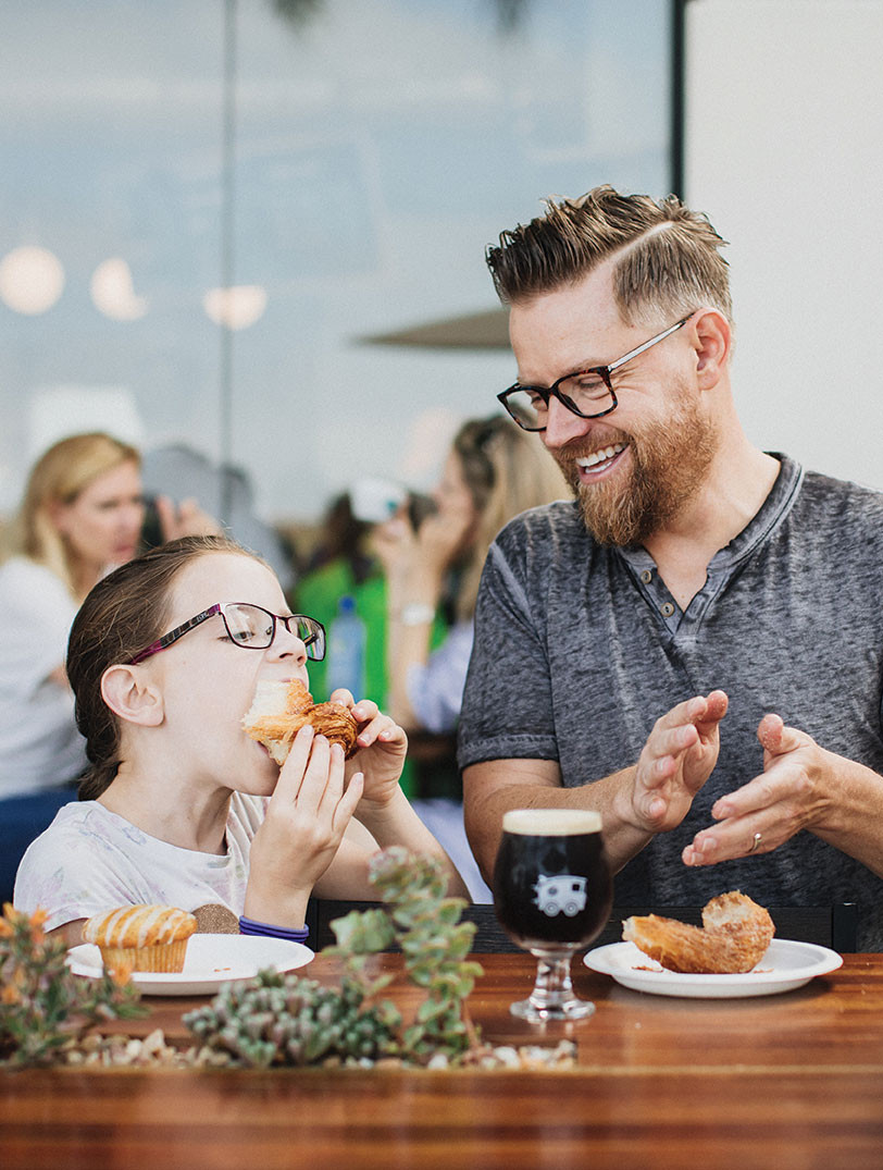 Pastries and morning bun at Bird Rock Coffee Roasters Torrey Pines, a favorite of chef Richard Blais.