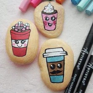 Coffee Rock Painting Ideas for Beverage Art