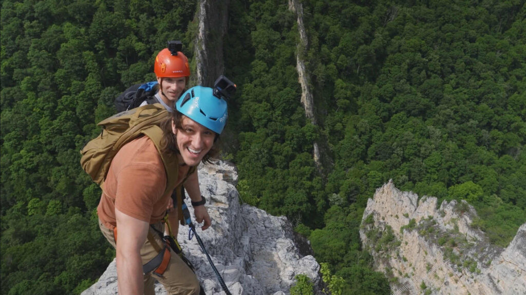 Standing on top of Via Ferrata at Nelson Rocks