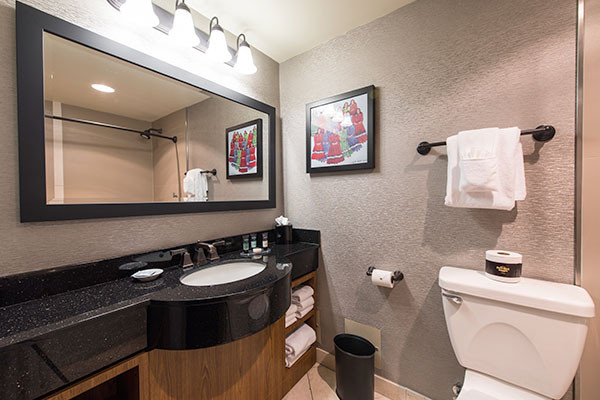 Bathroom in Cherokee Tower Standard Room at Tulsa Hard Rock