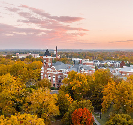 Aerial view of Winthrop University campus highlighting strategic plan initiatives