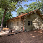 Exterior view of a Sunset Cabin at Starved Rock Lodge in the daytime