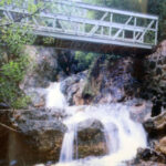 Historic photo of Temescal Canyon Waterfall in full flow