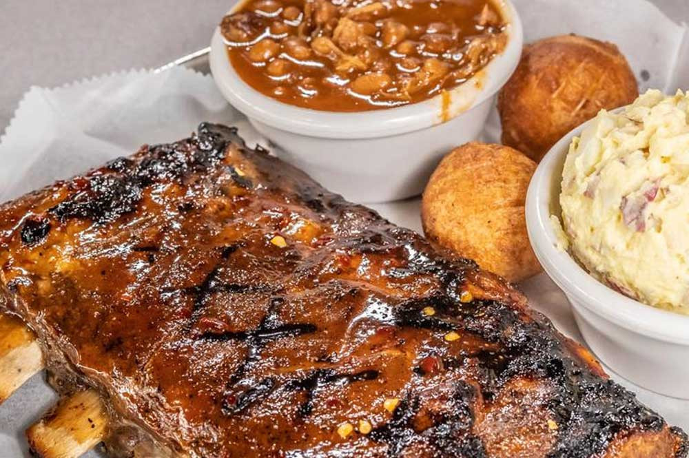 Exterior of The Dixie Pig Restaurant in Rock Hill, SC, a local favorite for barbeque