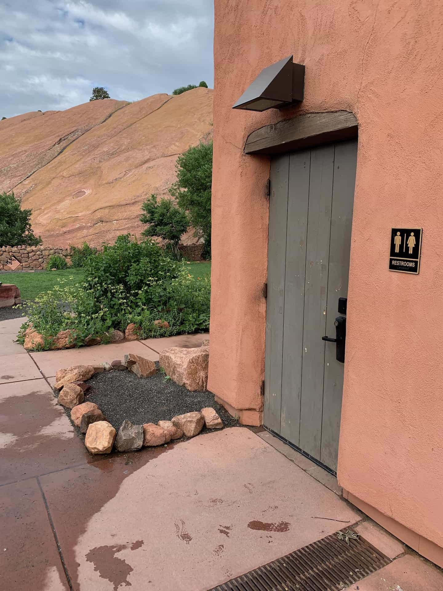 Restroom facilities at The Trading Post in Red Rocks Park Denver