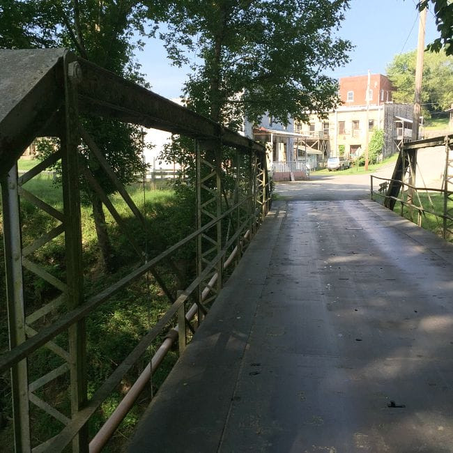 Historic Trestle Bridge in Calico Rock Facing West