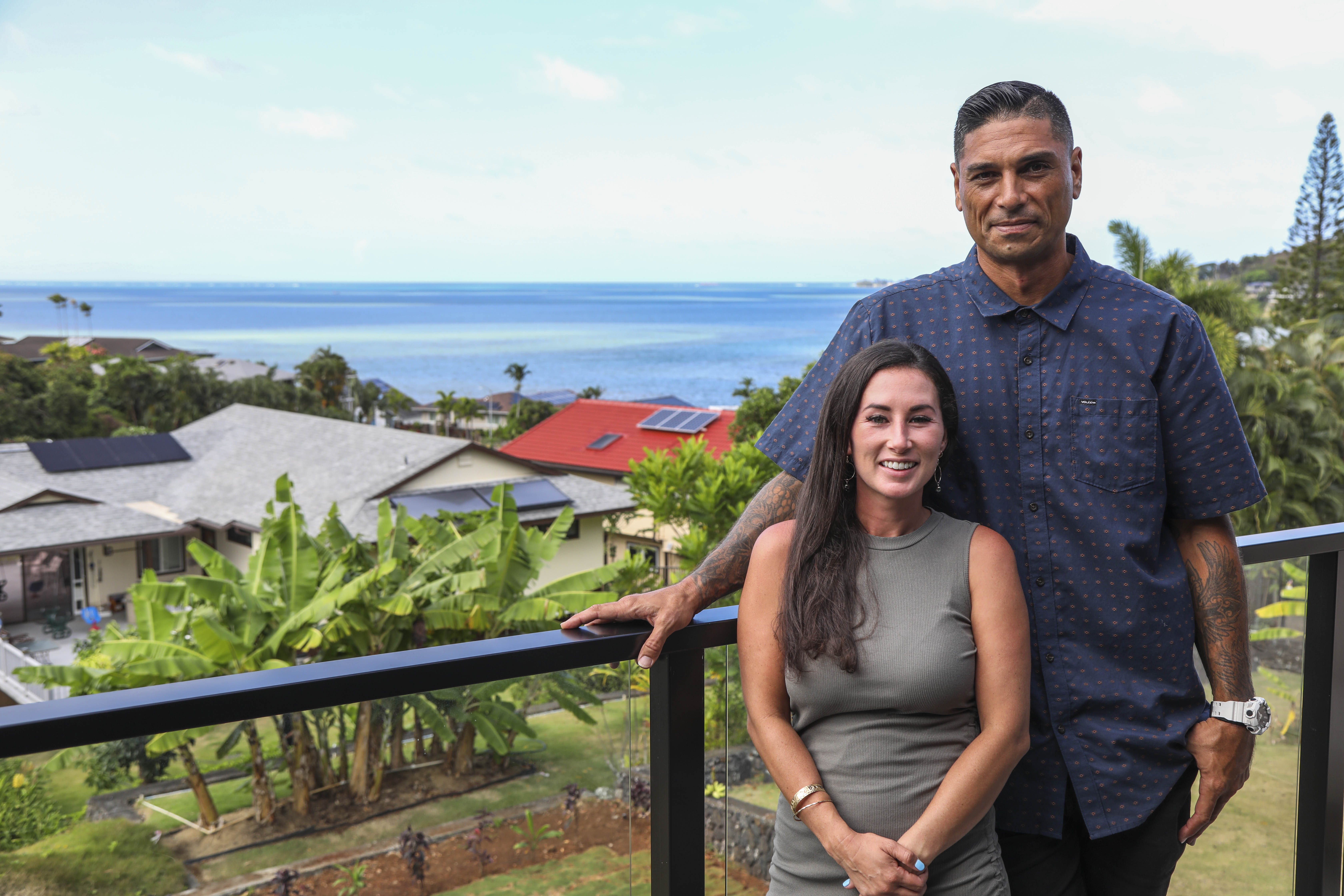 Tristyn and Kamohai Kalama from Renovation Aloha, rookie team competing on Rock the Block 2024, HGTV