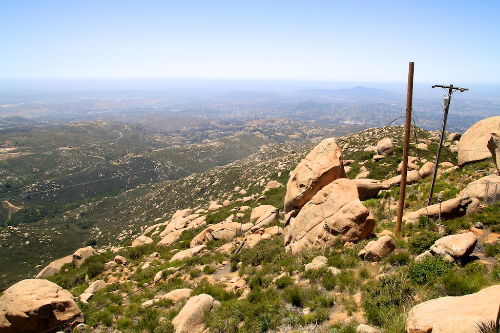 Expansive view from the summit of Mt. Woodson, overlooking San Diego and the surrounding area, a vista point near Potato Chip Rock.