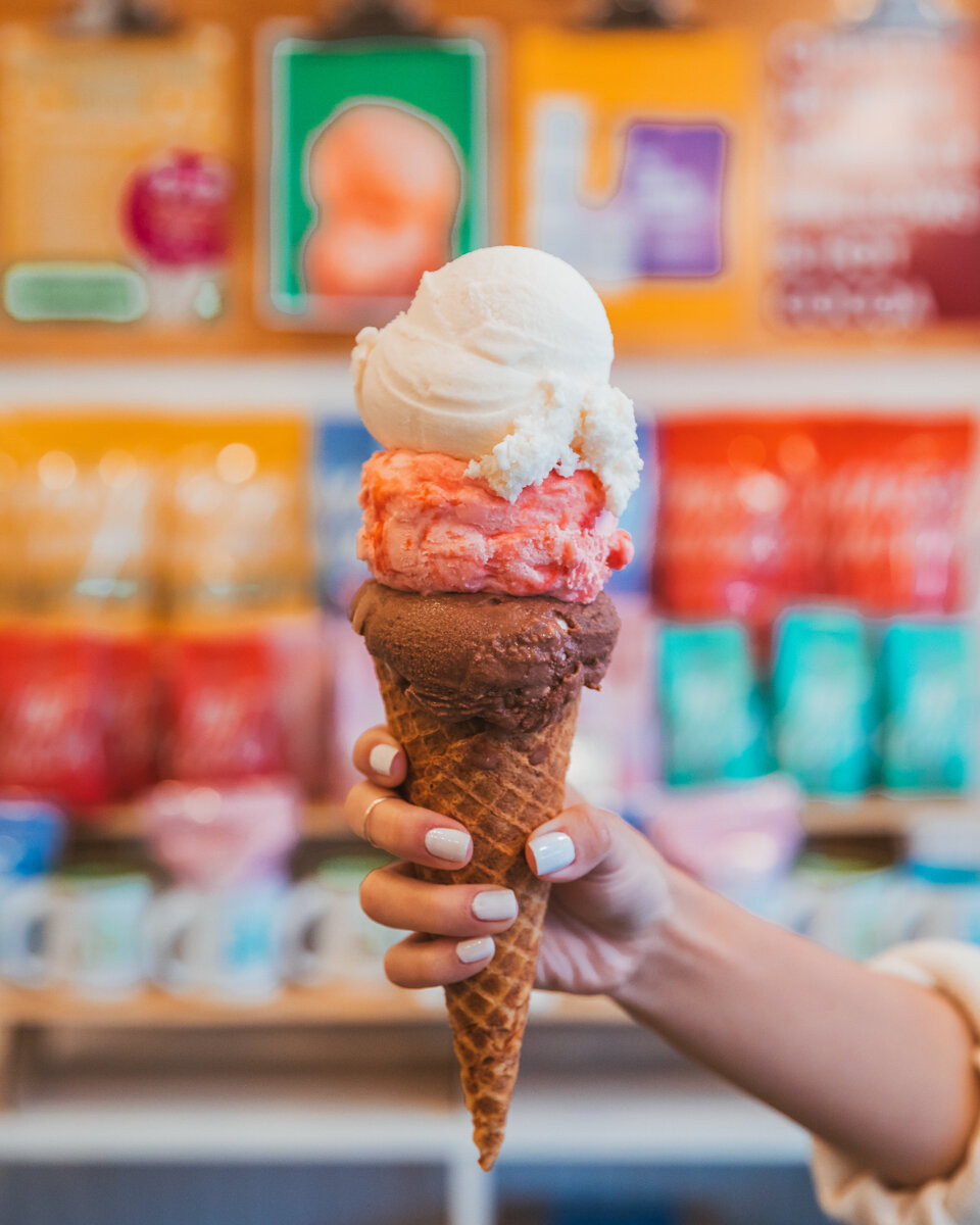 Ice cream flight at Loblolly Creamery in Little Rock, Arkansas