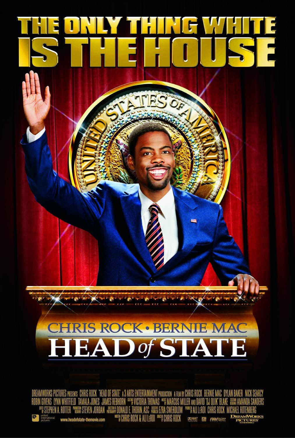 Chris Rock as Mays Gilliam in Head of State, looking concerned.