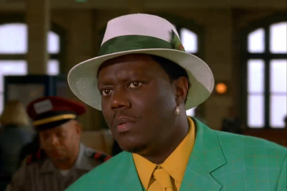 Bernie Mac in a brightly colored suit in Head of State.