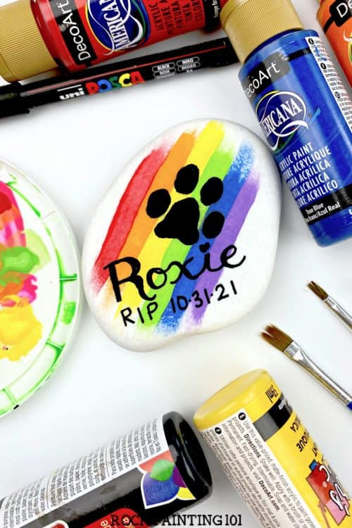 Pet Memorial Rock Painting idea