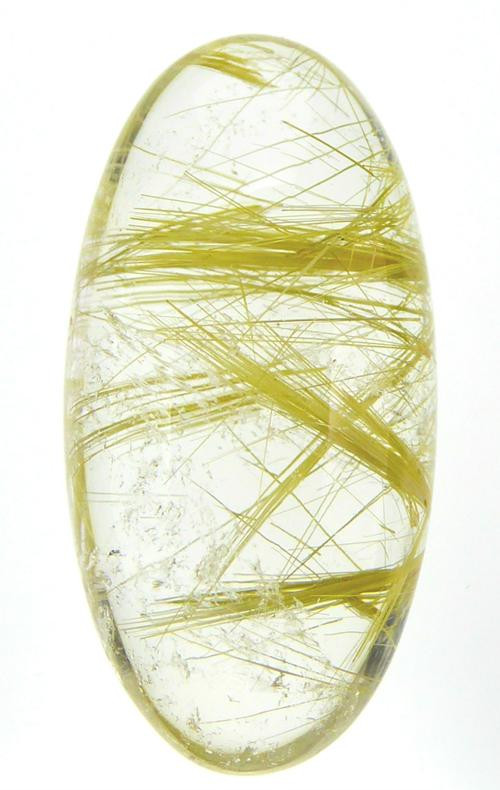 Rutile in quartz. Image courtesy of Julia Griffith. April birthstone
