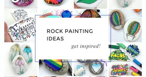 Selection of painted rocks with various designs
