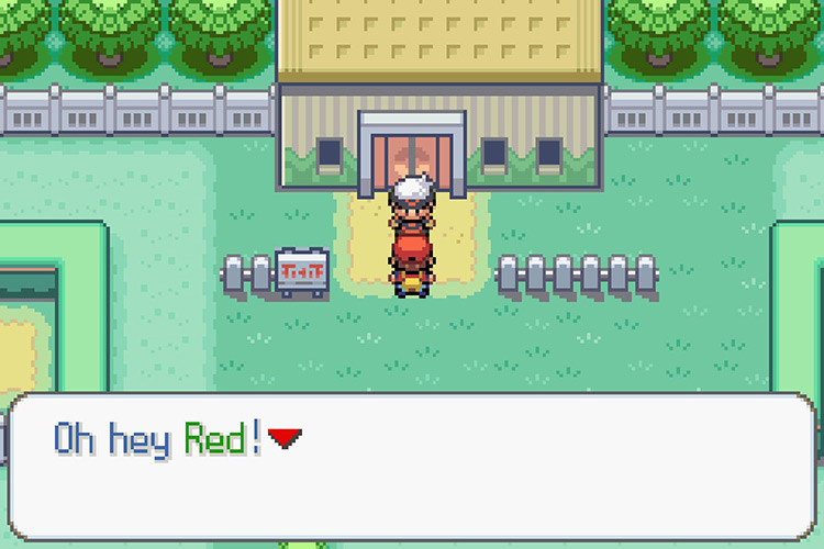 Being challenged by Brendan outside the Safari Zone for the Rock Smash HM in Pokemon Radical Red