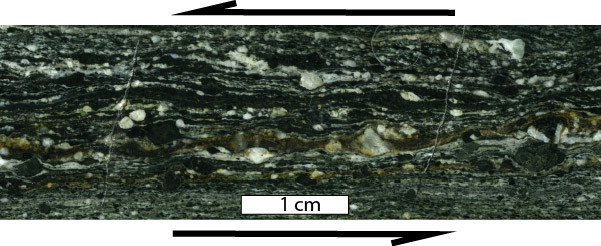 Augens in a mylonite