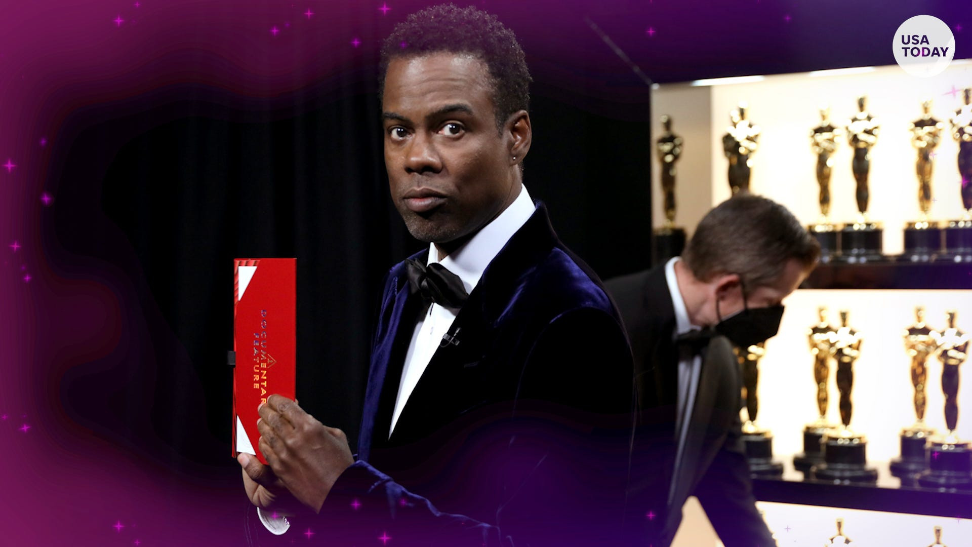 Chris Rock at the 88th Annual Academy Awards, reflecting on serious social issues with humor