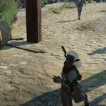 A deep gnome throws a blinding bomb to help the player in Baldur's Gate 3, distracting the Steel Watcher at the bridge checkpoint