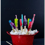 Colorful Rock Candy in Plastic Cups
