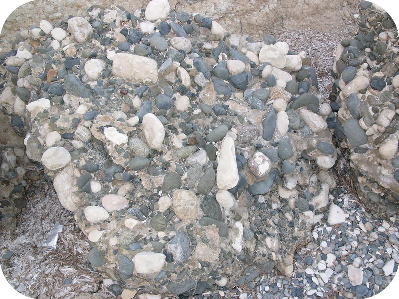 Conglomerate, with its rounded pebbles, is excellent for landscaping
