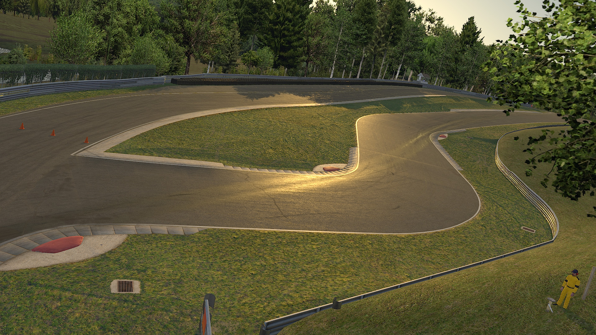 Racing action at Lime Rock Park with cars battling for position on the track