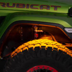Amber Rock Light on Jeep Wheel