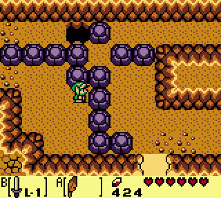 Link Lifting a Rock in Link's Awakening