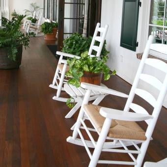 Ladderback wooden rocking chairs 