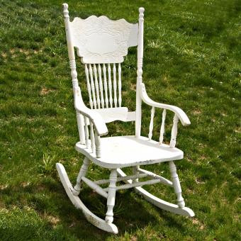 Pressed back rocking chair