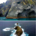Elephant Rock Iceland aerial view showcasing its distinctive form and surrounding landscape