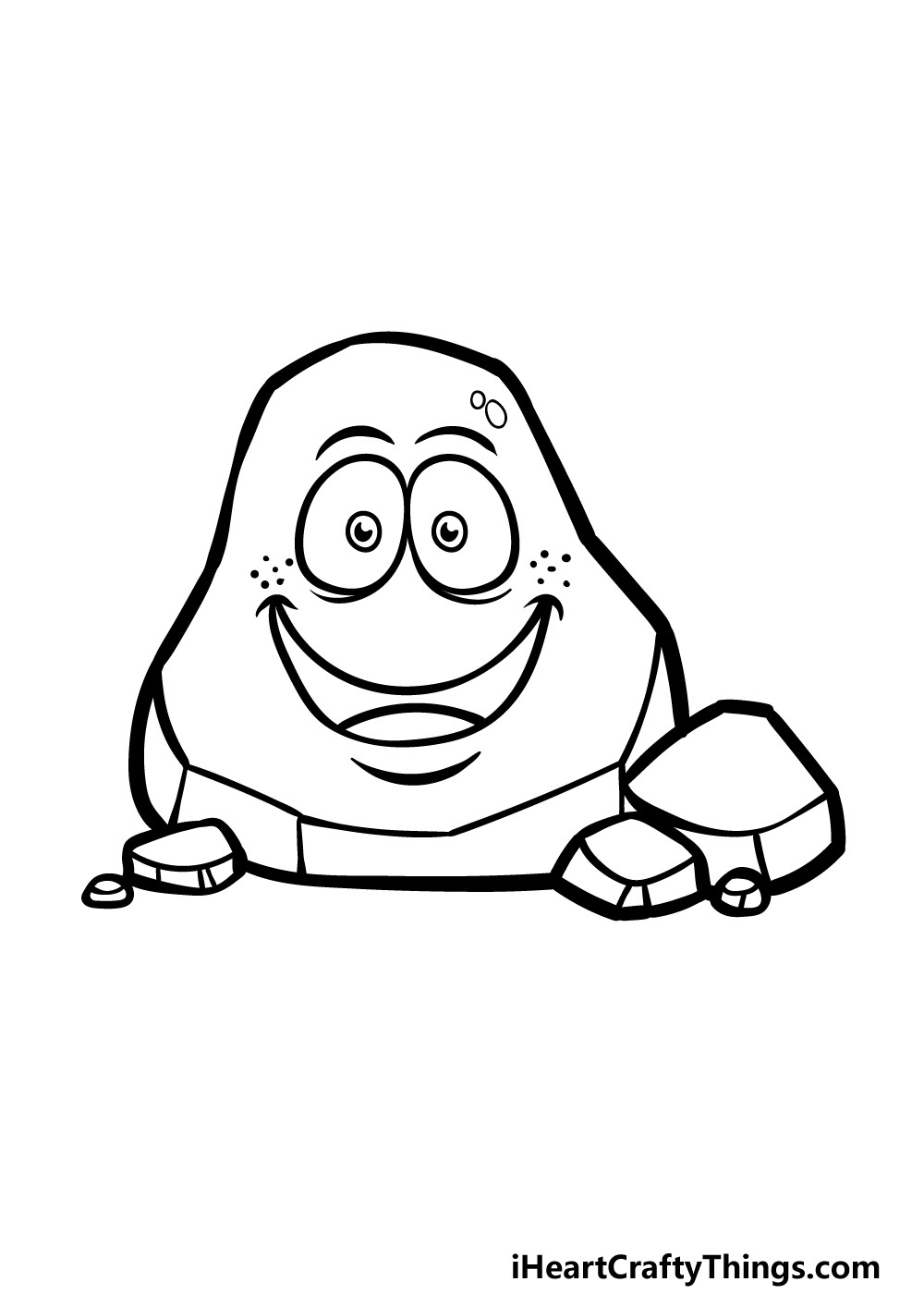 how to draw a cartoon rock step 5
