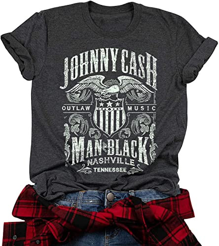 Graphic tee, black jeans, and flannel rock concert outfit featuring a Cash graphic shirt, high-waisted jeans, and a plus-size flannel shirt