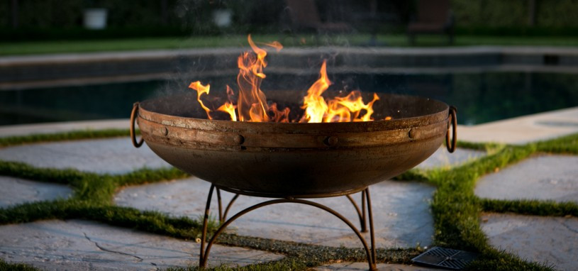 Fire pit with rocks