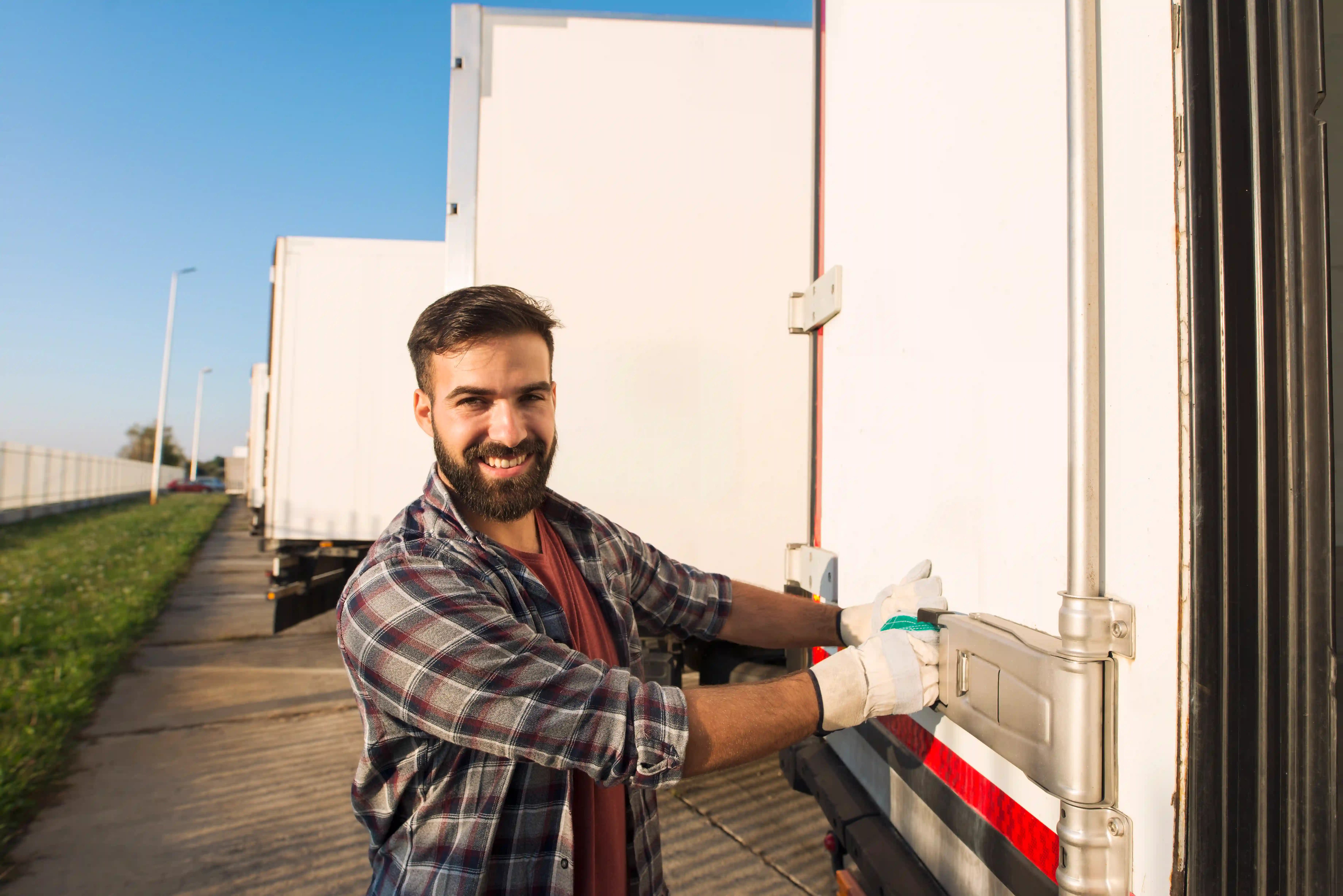 Smiling rock truck driver with years of experience