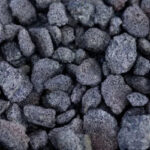 Close-up of 3/4 inch Black Lava Rock
