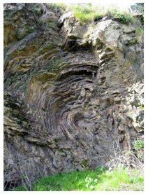 Folded chert beds, Glen Canyon Park, San Francisco