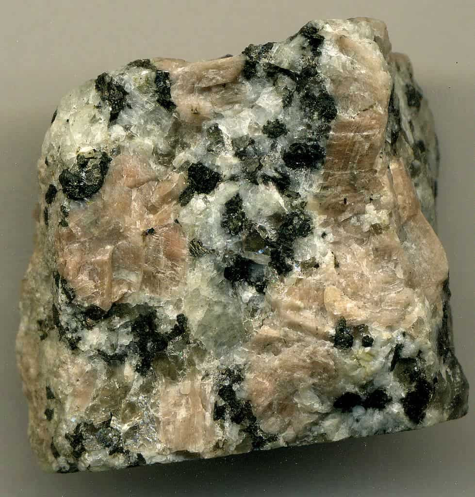 Granite with large crystals, showing quartz and feldspar