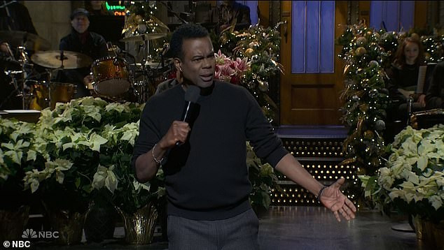 Chris Rock on SNL, sparking plastic surgery rumors with his changed appearance
