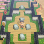 Zen garden with carefully raked sand