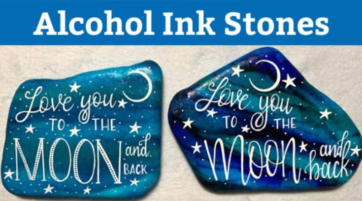 Vibrant alcohol ink art on rocks, showcasing translucent effects and colorful blends