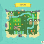 Animal Crossing island map showing a grid layout