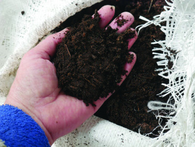 Bagged compost for soil amendment