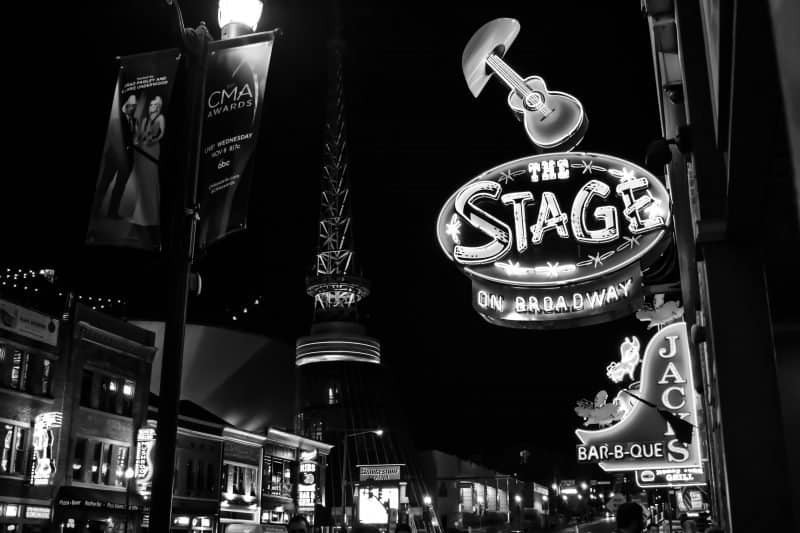 Music venues in Nashville, showcasing the vibrant live music scene and opportunities for rock bands