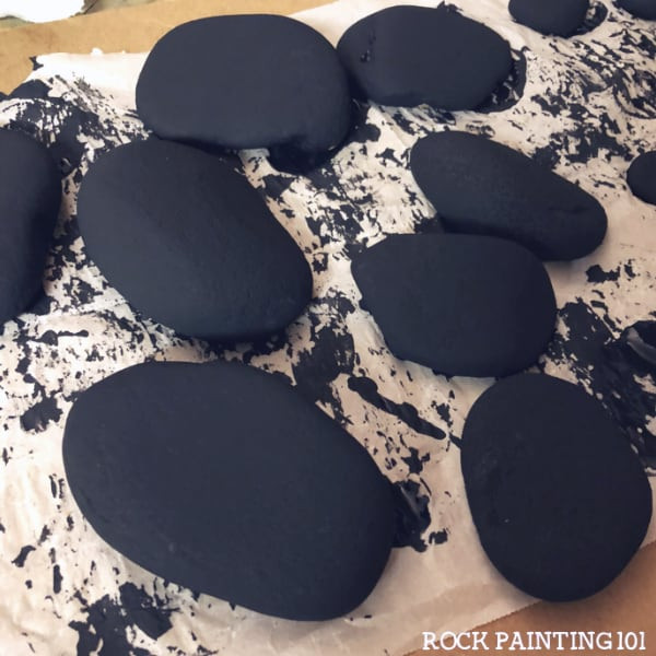 Base Coat Rocks to paint. Add a quick and inexpensive base coat to your rock painting. This method uses acrylic paint. Perfect for rock hunting 