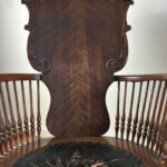 Seat back of antique rocking chair