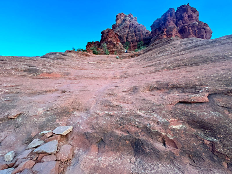 Sketchy spot on the climb up Bell Rock in Sedona, Arizona